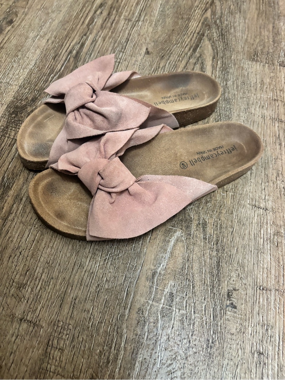 Jeffrey Campbell Dusty Pink Knotted Bow Slide Sandals
